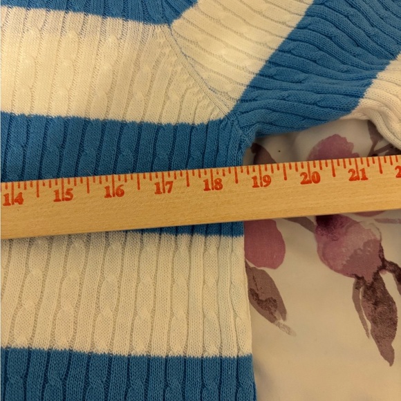JEANNE PIERRE Blue and White Striped Sweater - Picture 3 of 7